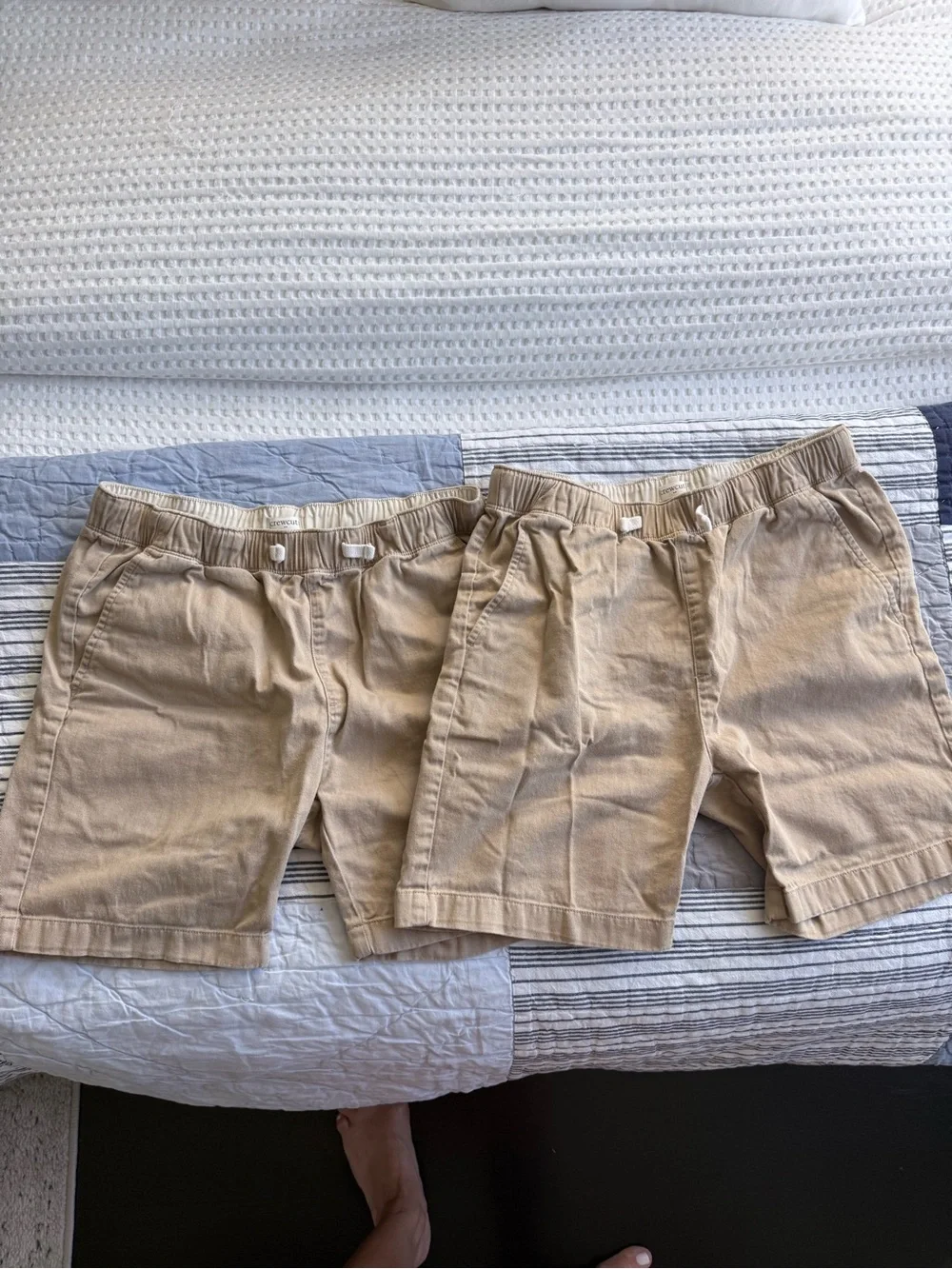 2 Crewcuts Khaki Drawstring Knit Shorts